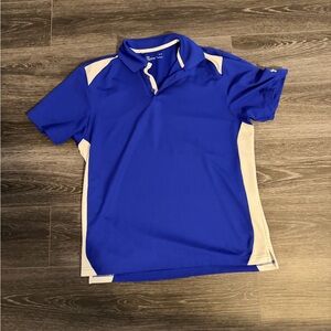 Under Armour Blue Polo with White Side Panels